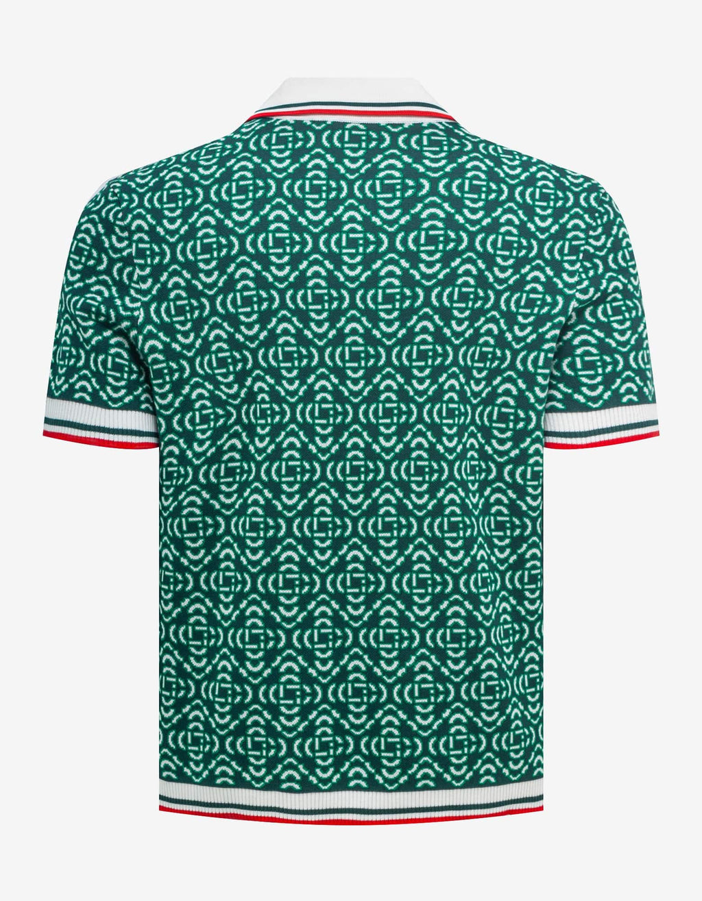 Casablanca Green Logo Jacquard Polo T-Shirt