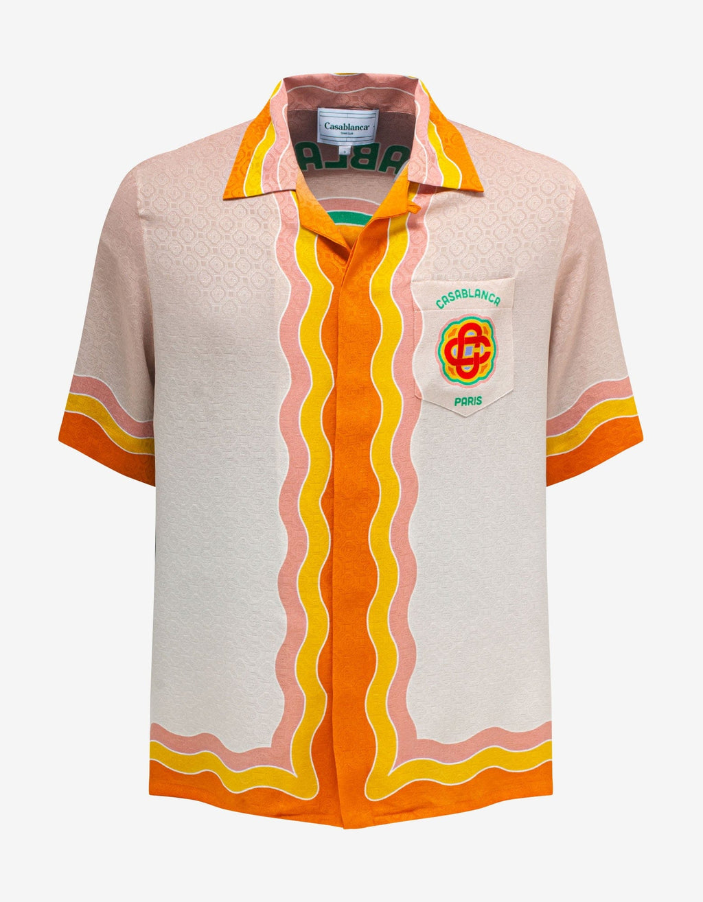 Casablanca Casablanca Orange Rainbow Monogram Camp Shirt