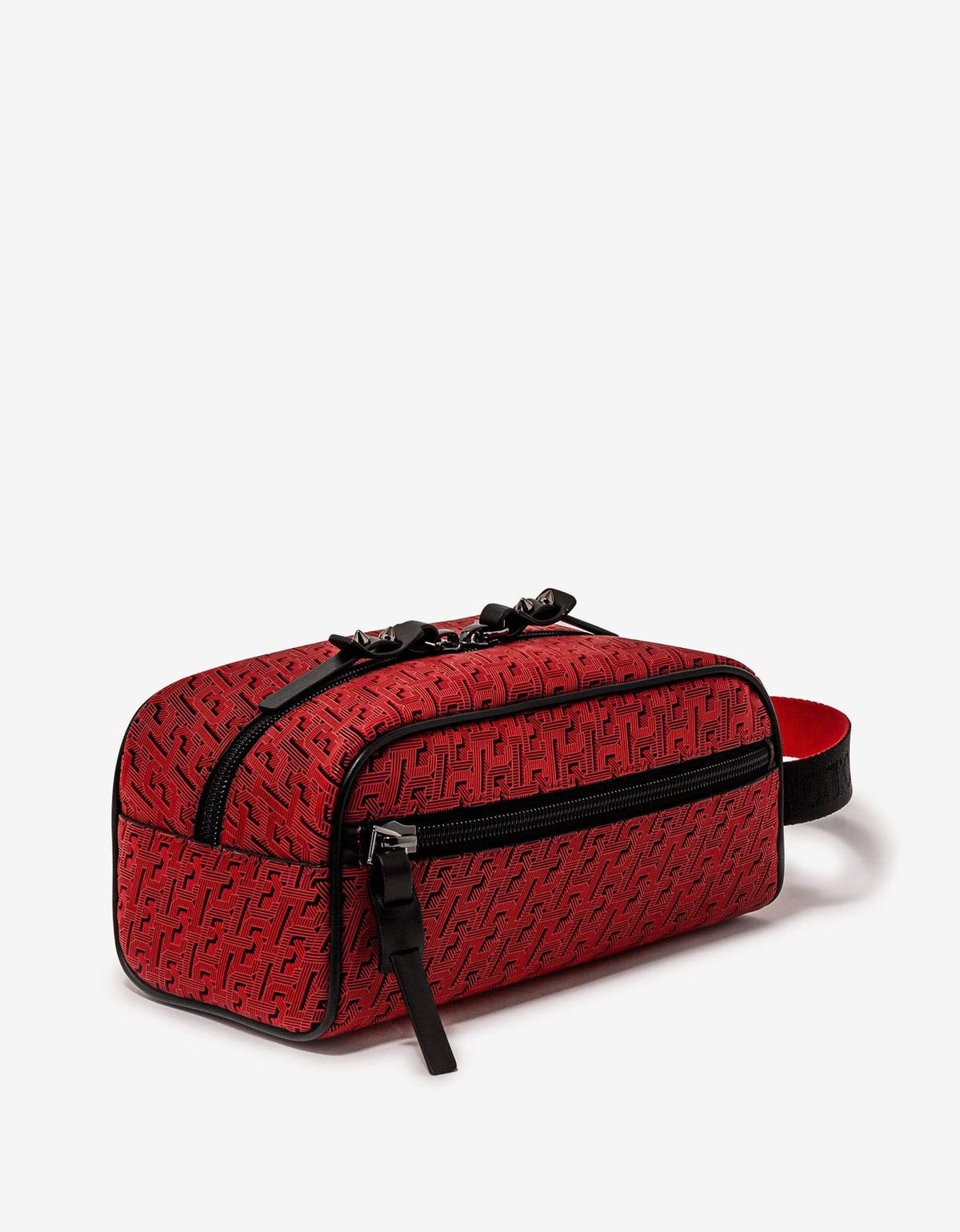 Christian Louboutin Blaster Red CL Logo Jacquard Travel Case