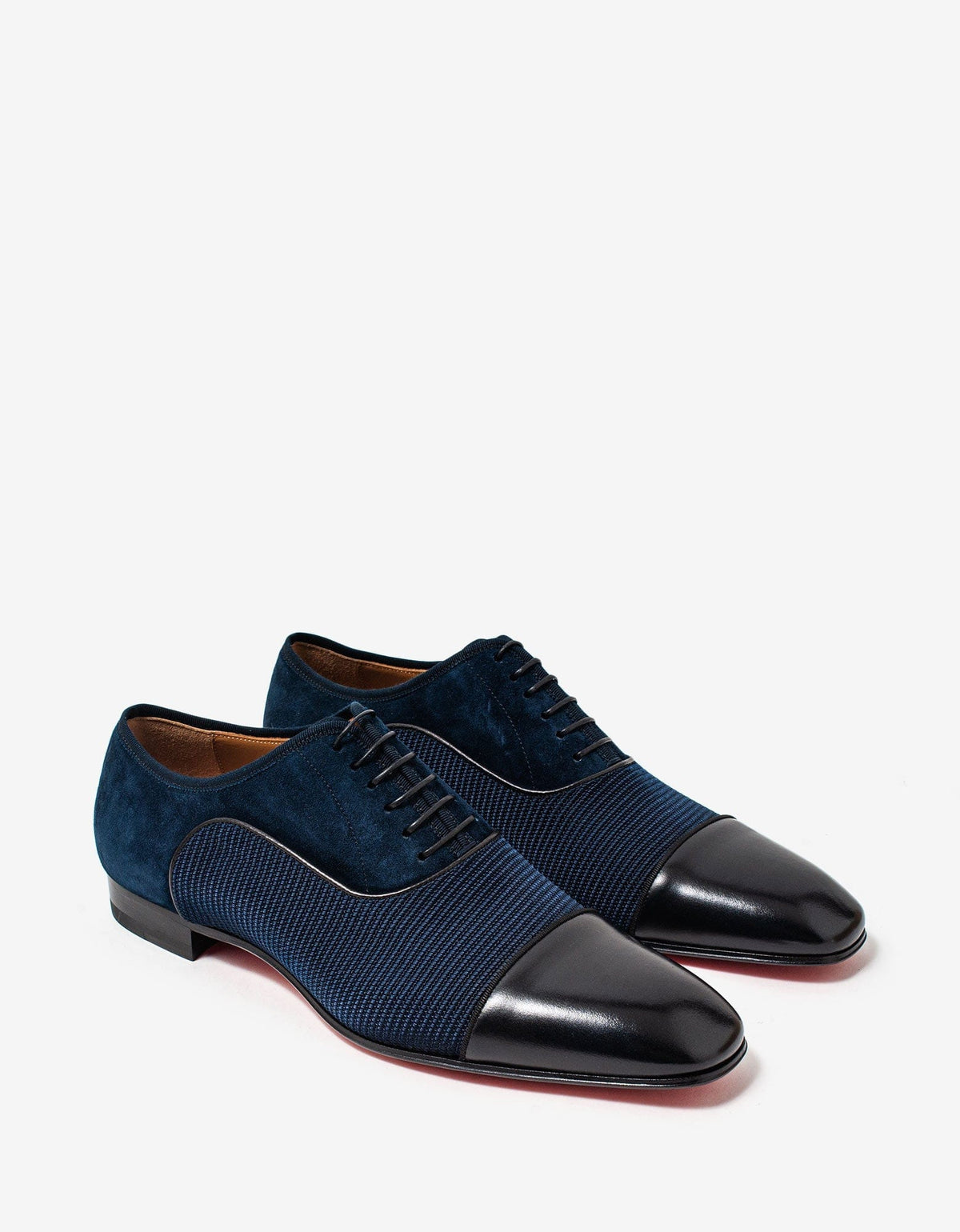 Christian Louboutin Blue & Black Greggo Orlato Flat Oxford Shoes -