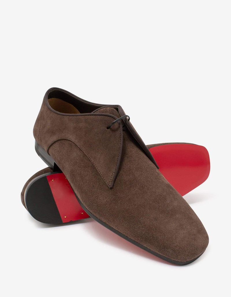 Christian Louboutin Carderby Brown Suede Leather Shoes