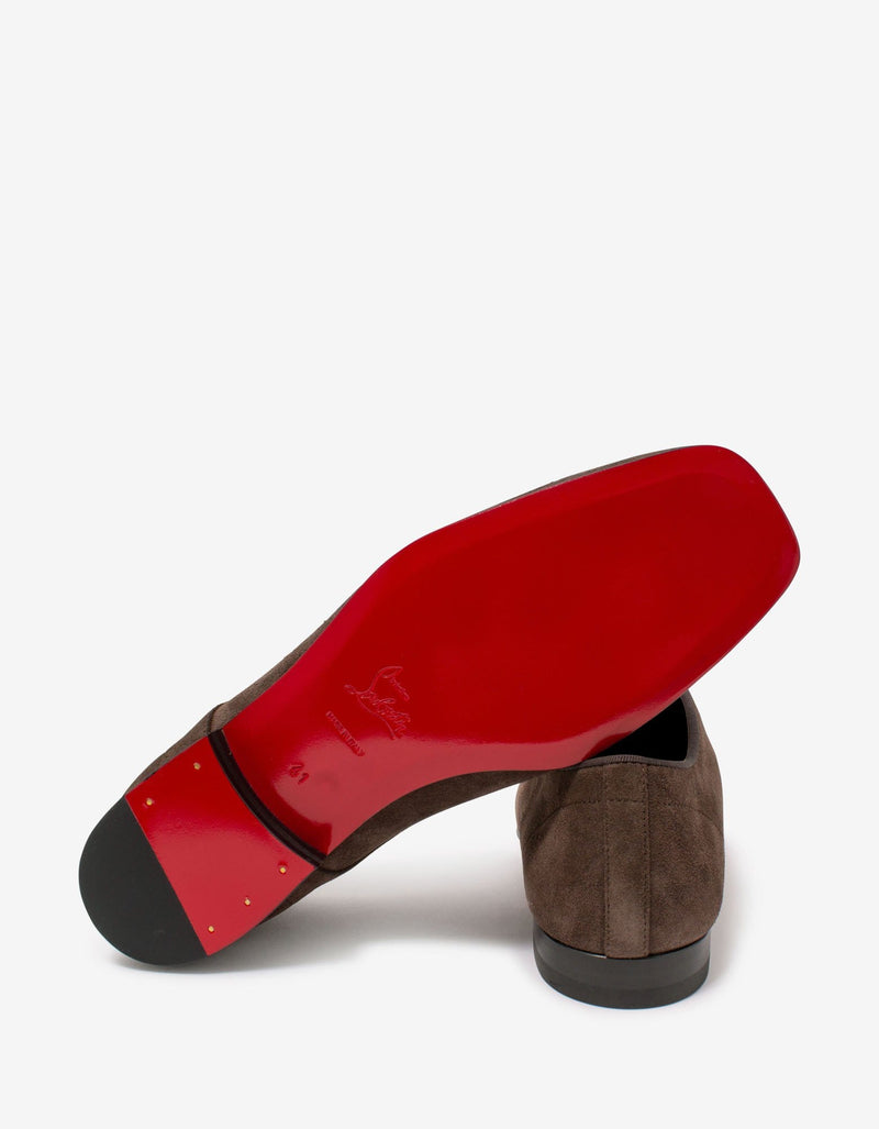 Christian Louboutin Carderby Brown Suede Leather Shoes -