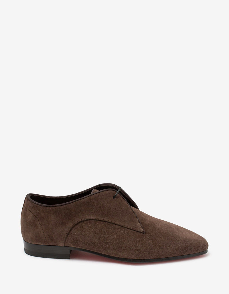 Christian Louboutin Carderby Brown Suede Leather Shoes -