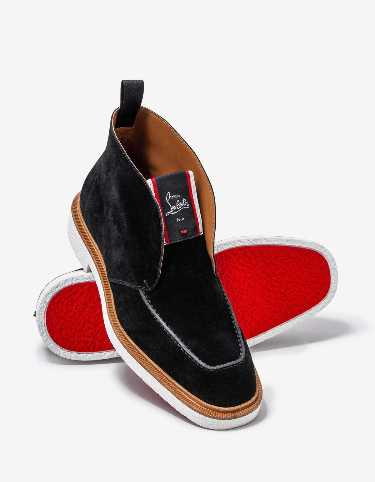 Christian Louboutin Citycrepe Black Suede Ankle Boots -