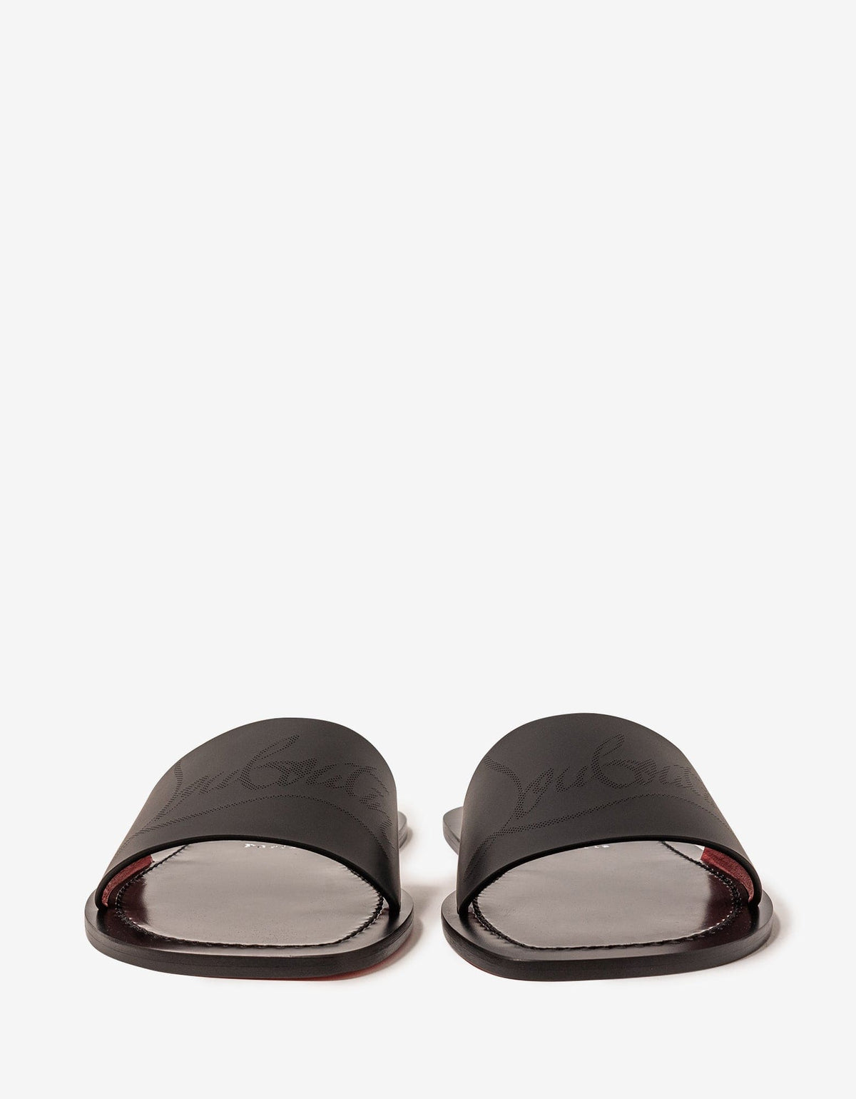 Christian Louboutin Coolraoul Black Leather Slide Sandals -