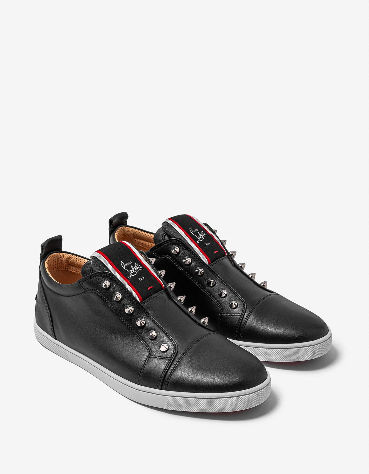Christian Louboutin F.A.V Fique A Vontade Black Leather Trainers