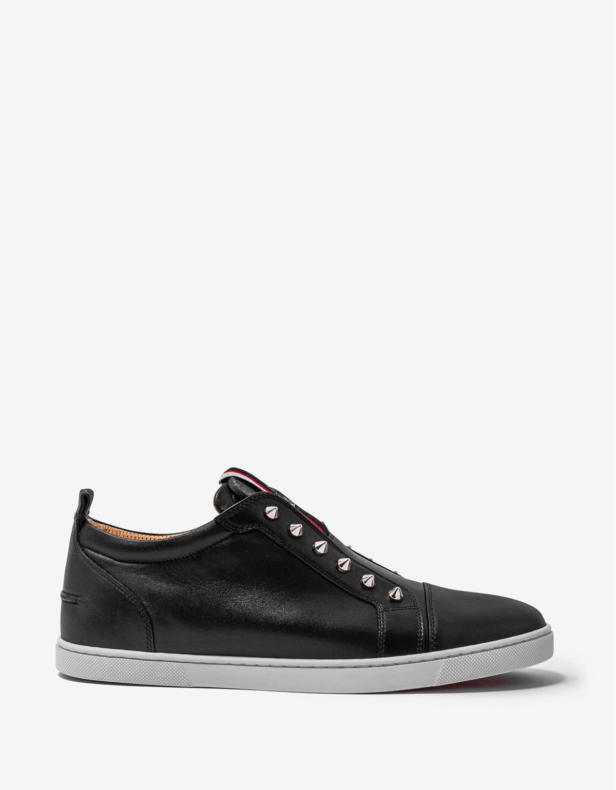 Christian Louboutin F.A.V Fique A Vontade Black Leather Trainers -