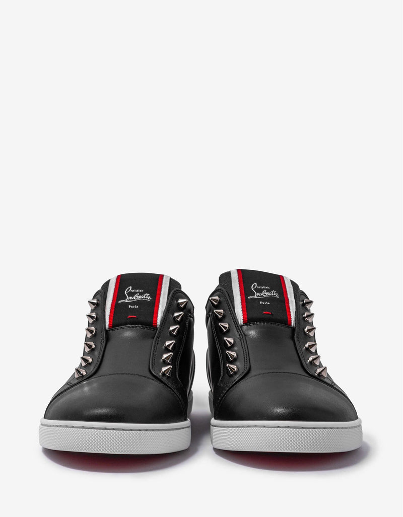 Christian Louboutin F.A.V Fique A Vontade Black Leather Trainers
