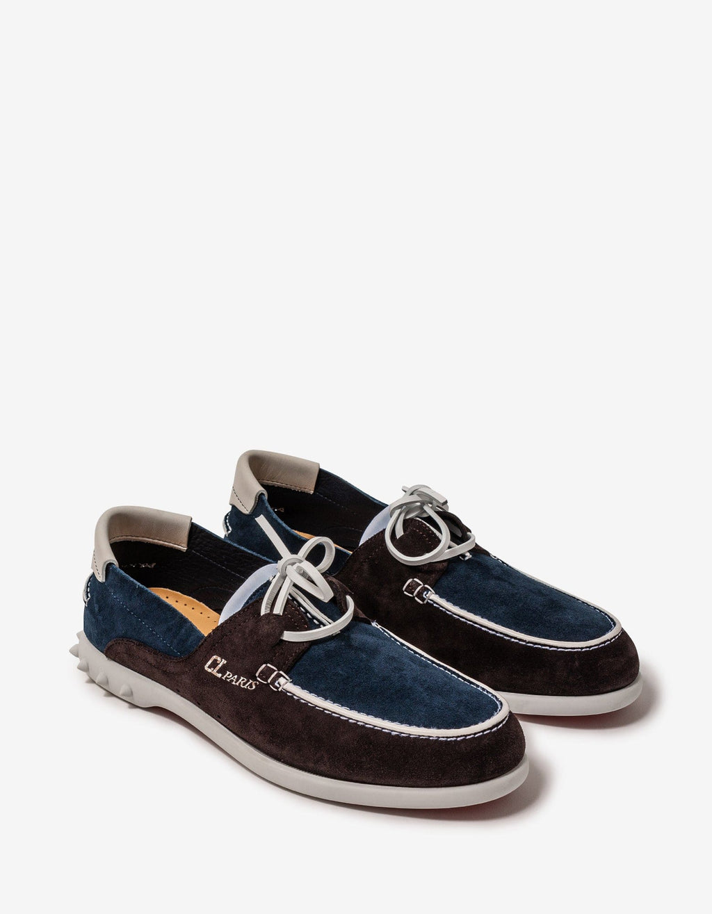 Christian Louboutin Christian Louboutin Geromoc Navy & Brown Suede Leather Loafer