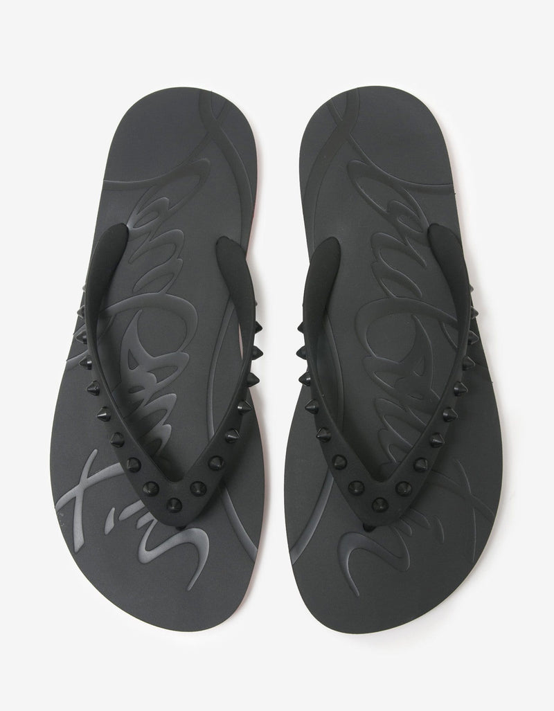 Christian Louboutin Loubi Flip Black Sandals -