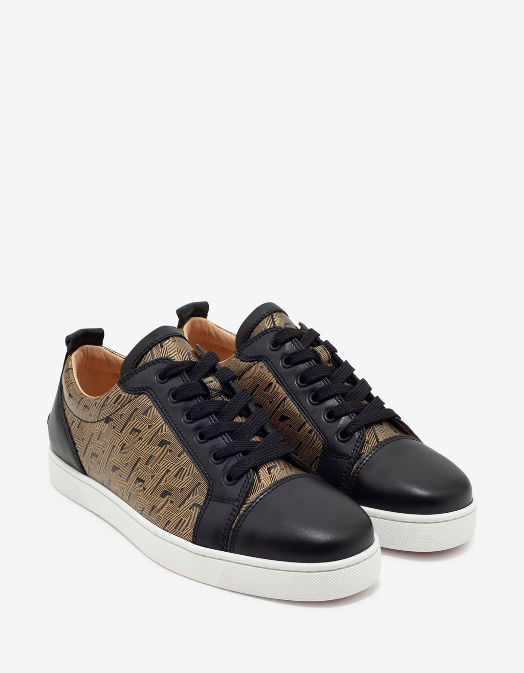 Christian Louboutin Christian Louboutin Louis Junior Black & Gold Patent Leather Trainers