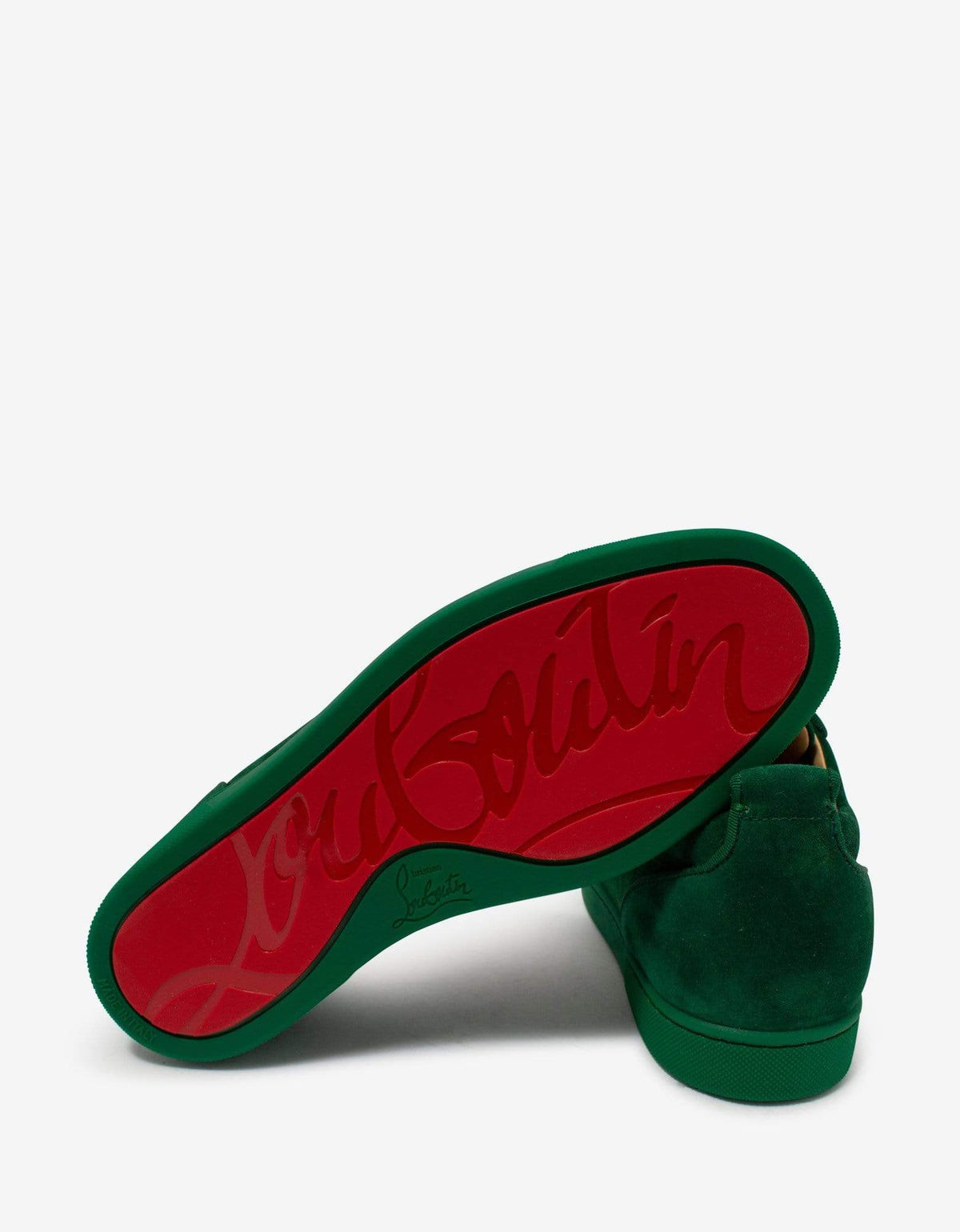Christian Louboutin Louis Junior Orlato Green Suede Trainers