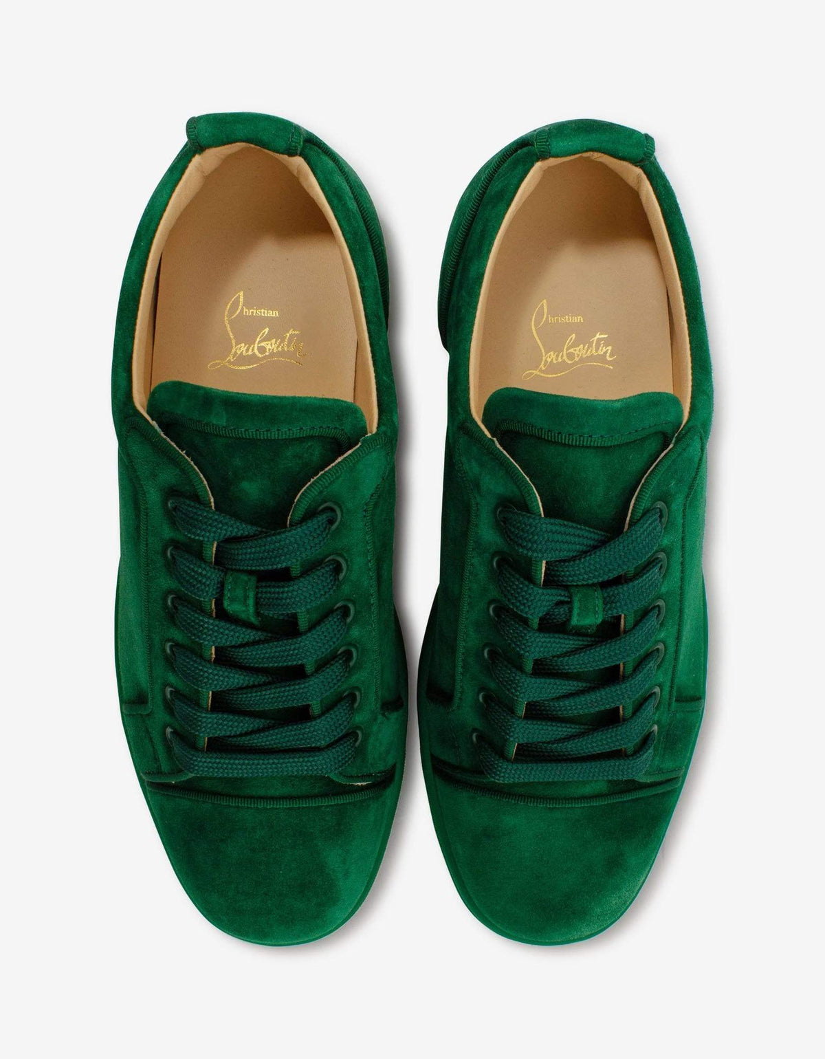 Christian Louboutin Louis Junior Orlato Green Suede Trainers