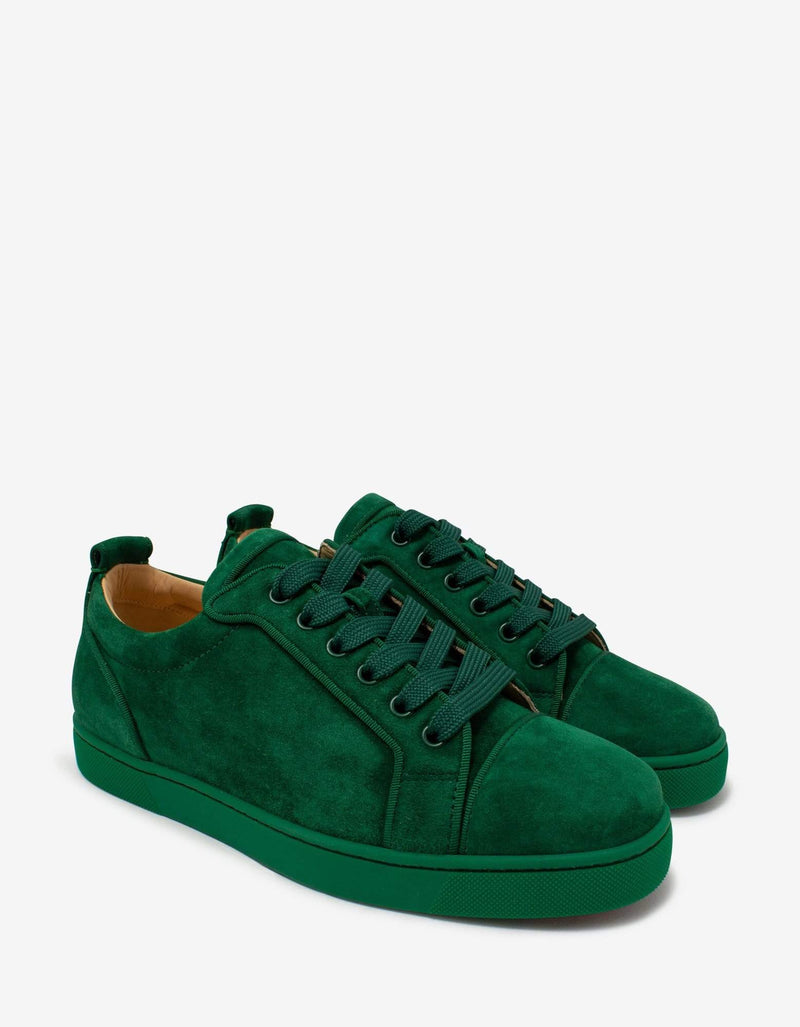 Christian Louboutin Louis Junior Orlato Green Suede Trainers -