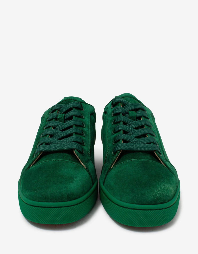 Christian Louboutin Louis Junior Orlato Green Suede Trainers -