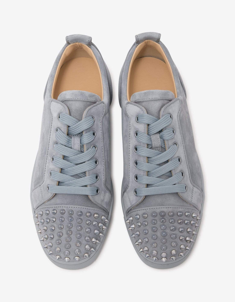 Christian Louboutin Louis Junior Spikes Orlato Grey Suede Trainers