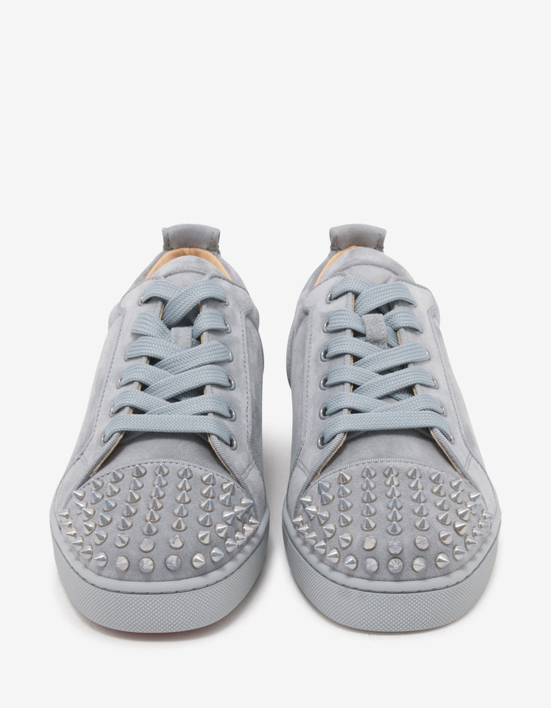 Christian Louboutin Louis Junior Spikes Orlato Grey Suede Trainers -