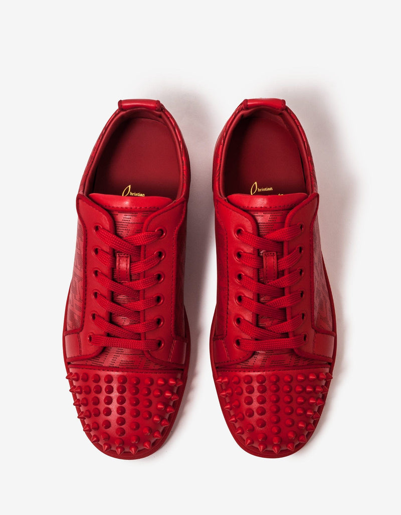 Christian Louboutin Louis Junior Spikes Techno CL Red Trainers