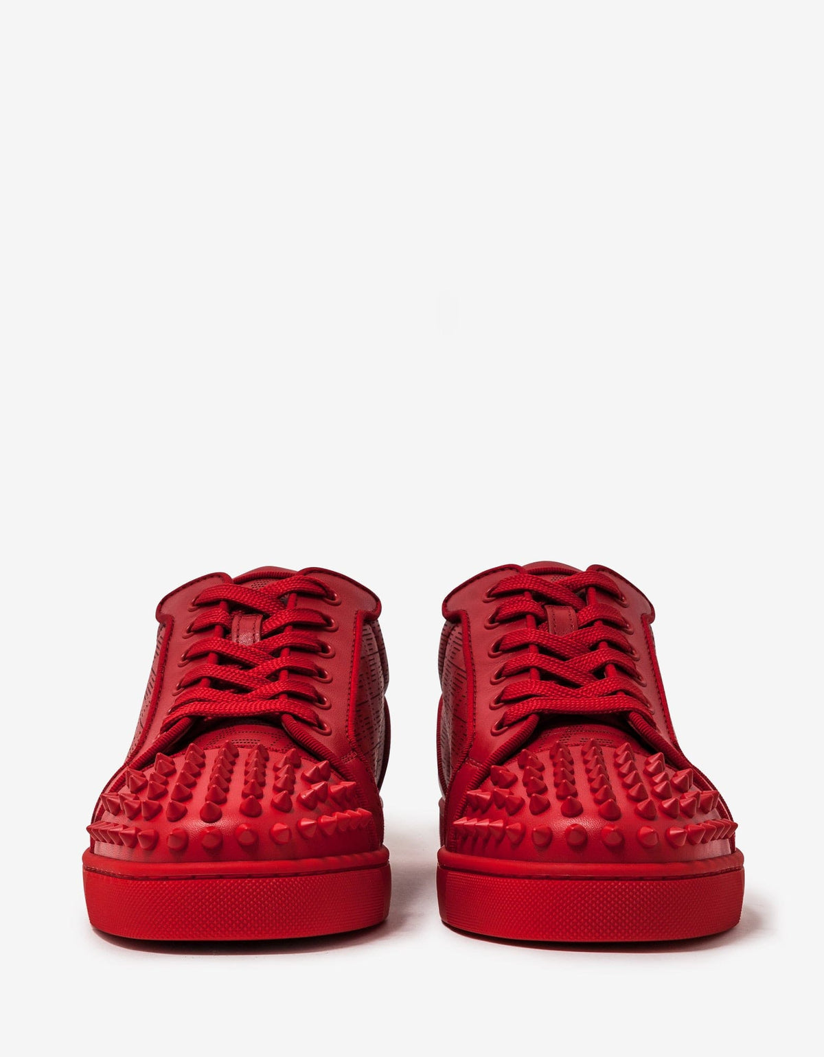 Christian Louboutin Louis Junior Spikes Techno CL Red Trainers -