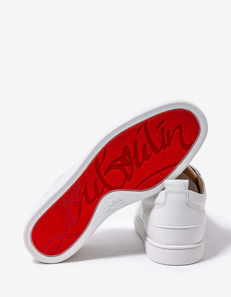 Christian Louboutin Louis Junior White Leather Trainers -