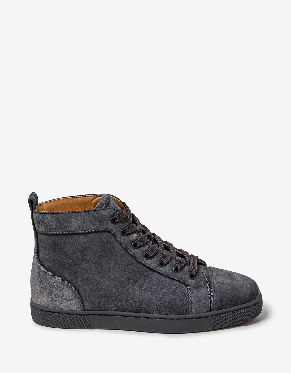 Christian Louboutin Louis Orlato Flat Grey Suede High Top Trainers