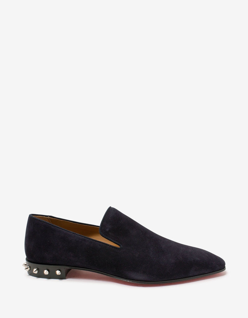 Christian Louboutin Marquees Ocean Blue Suede Leather Loafers -