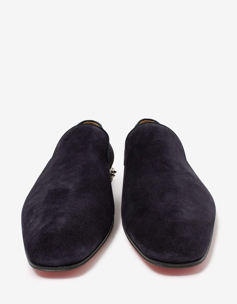 Christian Louboutin Marquees Ocean Blue Suede Leather Loafers -