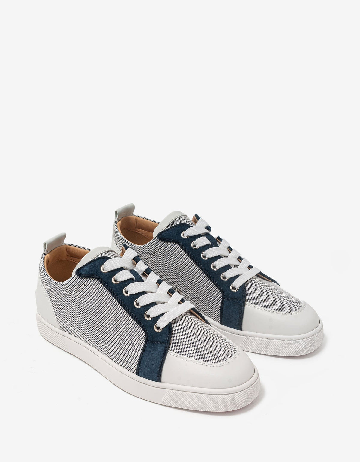 Christian Louboutin Rantulow Flat Navy Blue and & White Trainers
