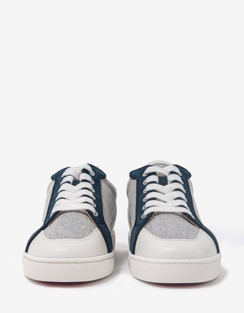 Christian Louboutin Rantulow Flat Navy Blue and & White Trainers