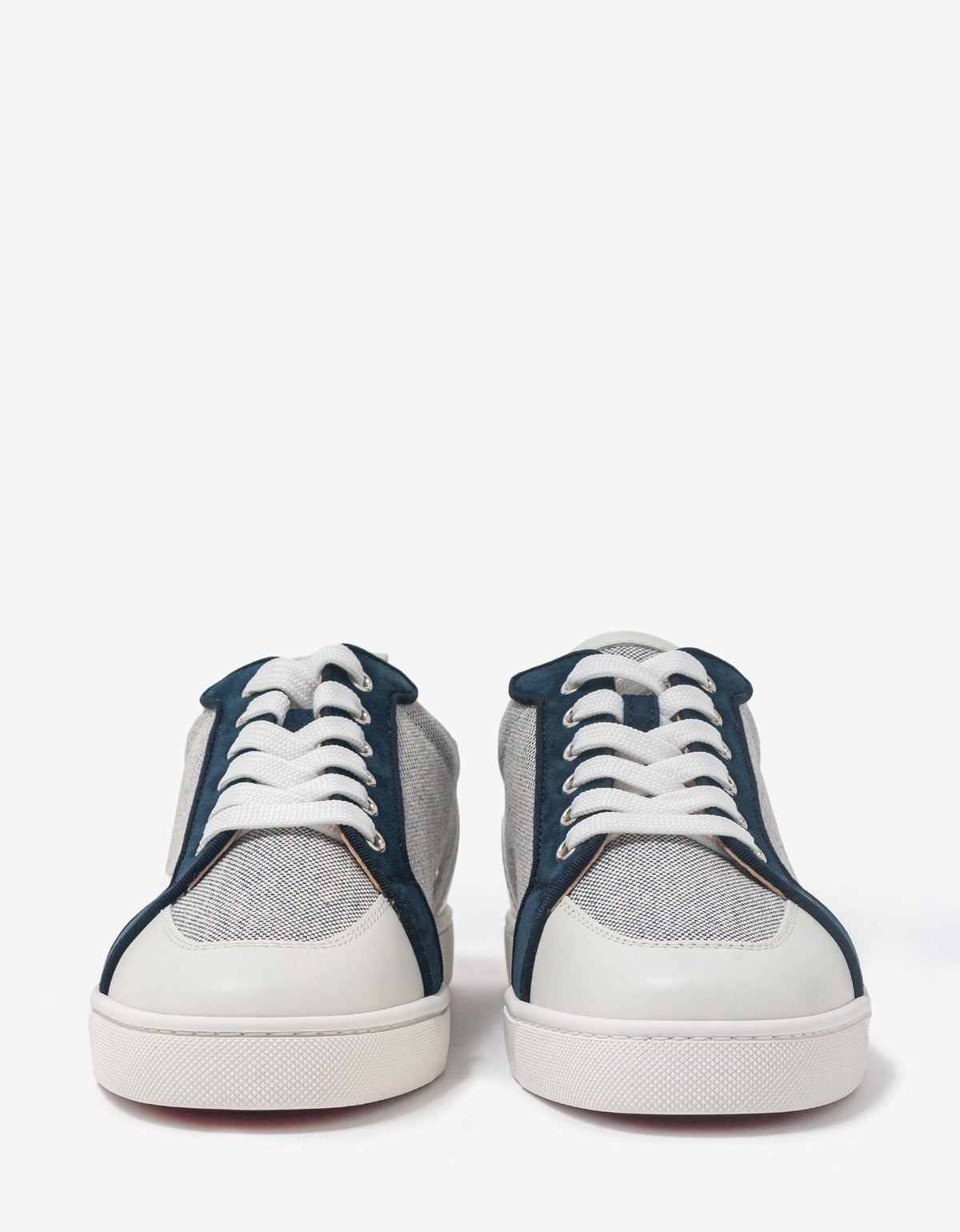 Christian Louboutin Rantulow Flat Navy Blue and & White Trainers -
