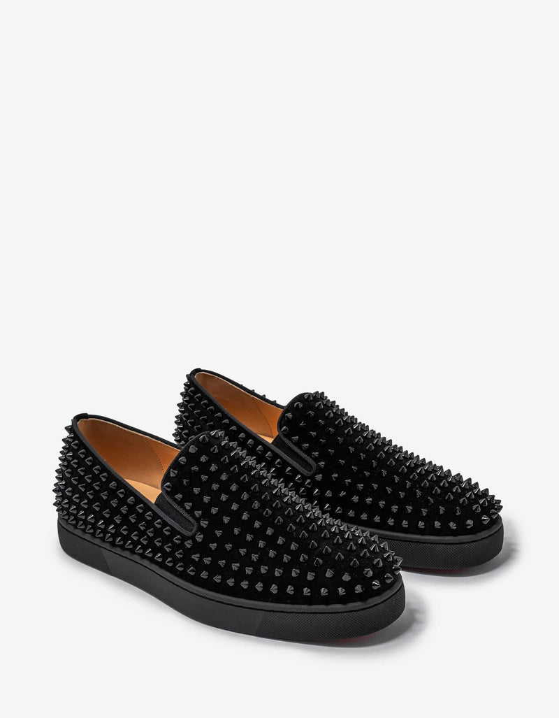 Christian Louboutin Roller-Boat Black Suede Trainers
