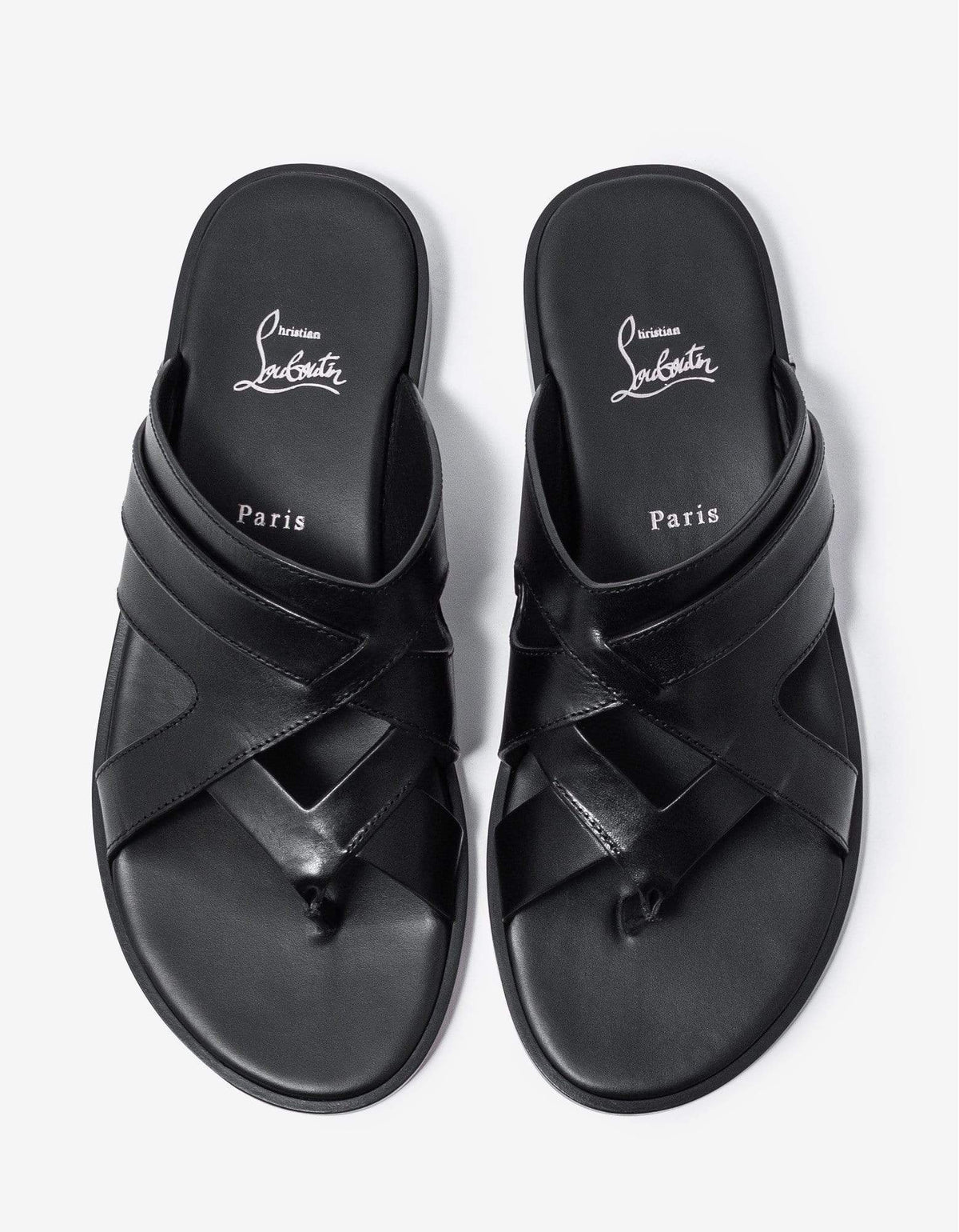 Christian Louboutin Sinouhe Black Leather Sandals