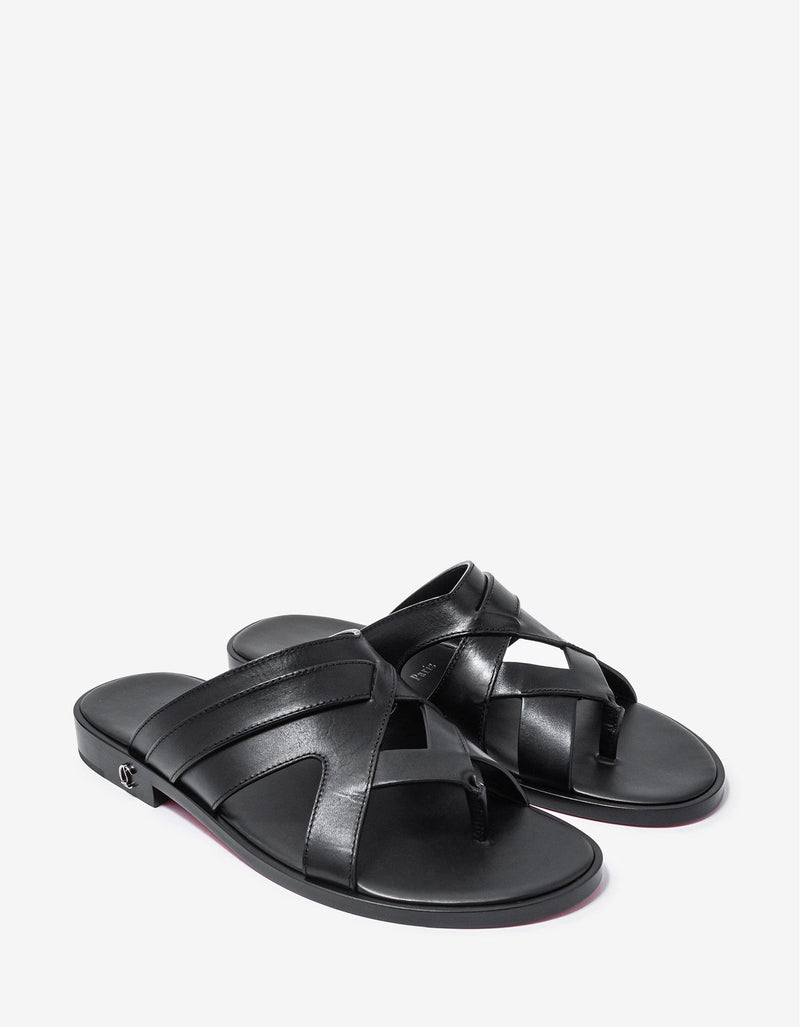 Christian Louboutin Sinouhe Black Leather Sandals -