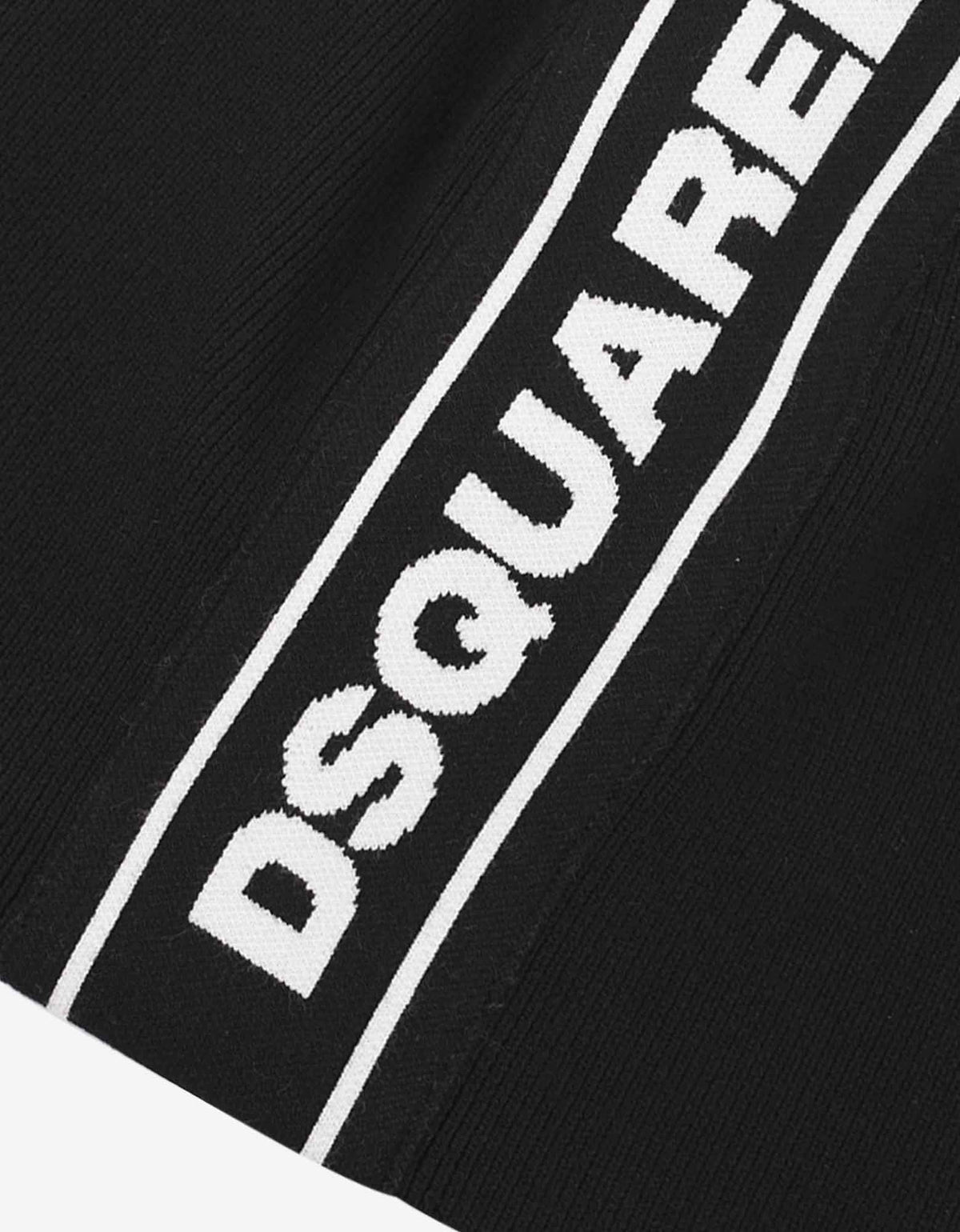 Dsquared2 Black Logo Trim Beanie Hat