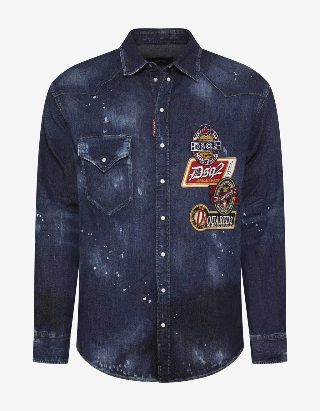 Dsquared2 Dsquared2 Distressed Denim Shirt with Badges