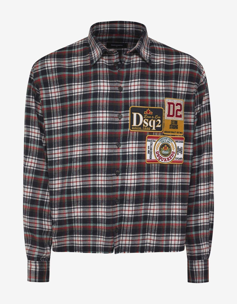 Dsquared2 Plaid Shirt with Badges