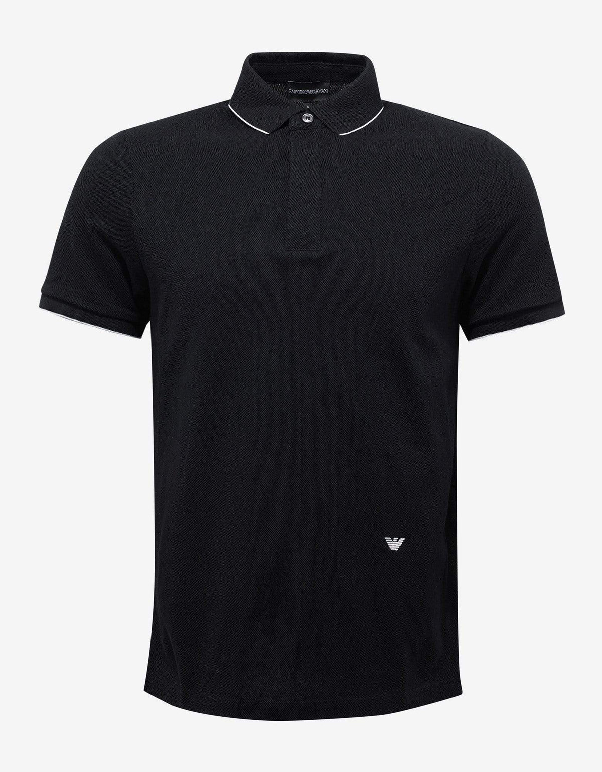 Emporio Armani Black Logo Embroidery Polo T-Shirt