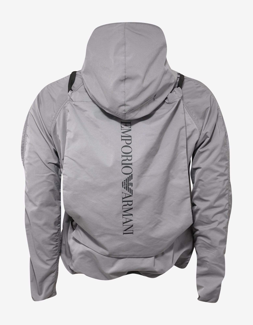 Emporio Armani Grey Hooded Jacket with Bag Attachment
