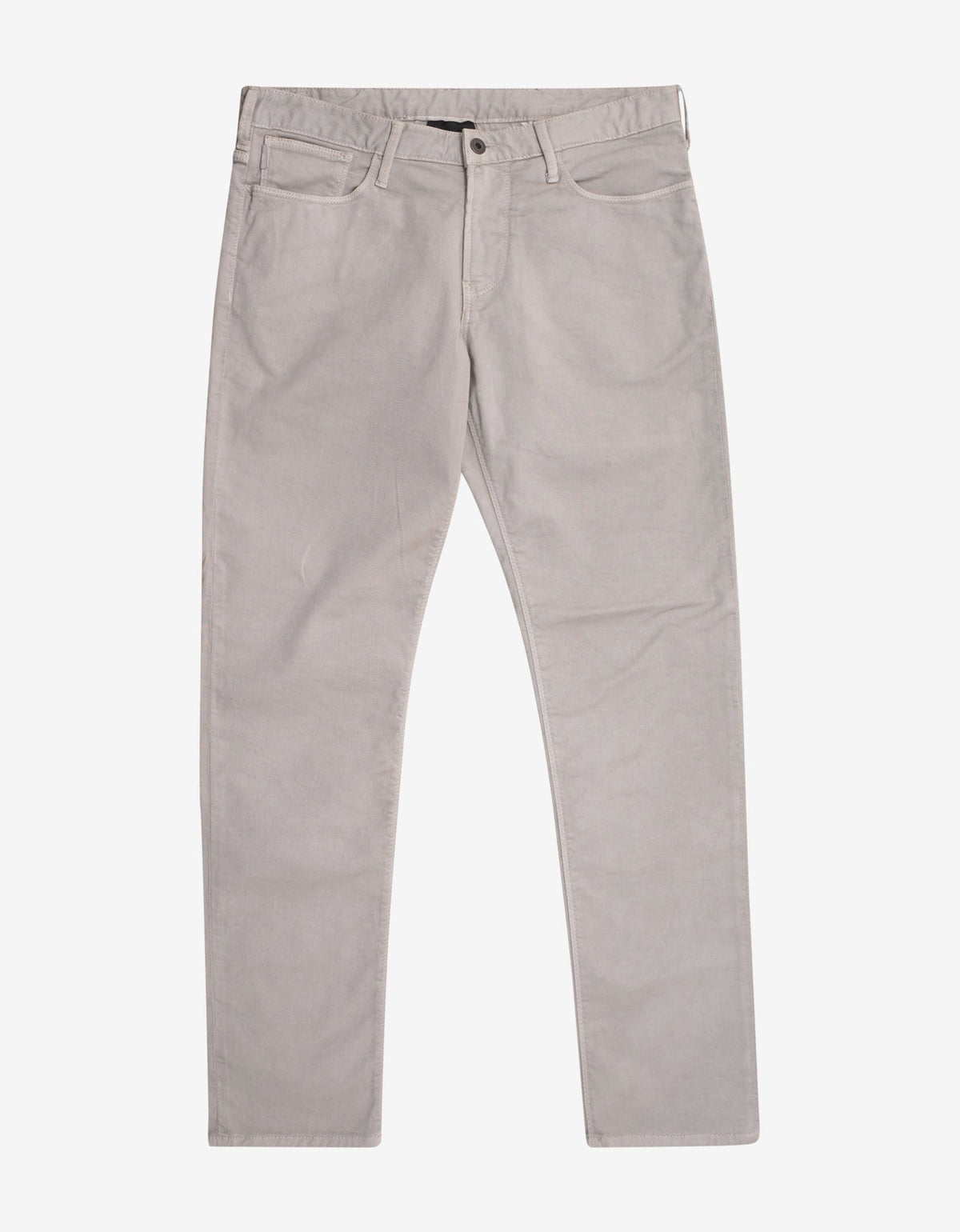 Emporio Armani Light Grey Slim Fit Logo Badge Jeans
