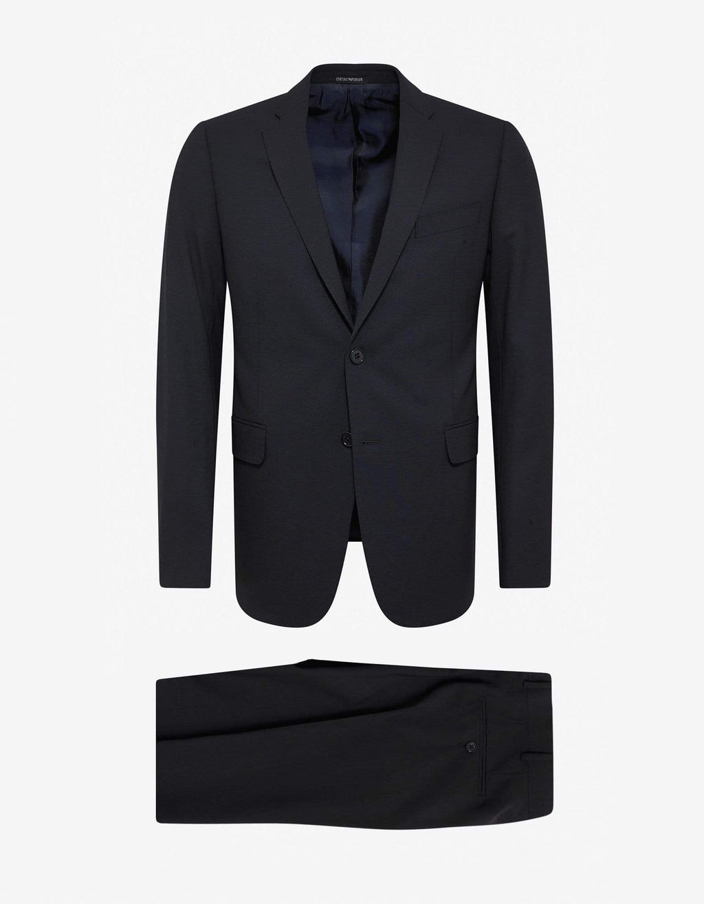 Emporio Armani Emporio Armani Navy Blue Wool-Blend Two-Button Suit
