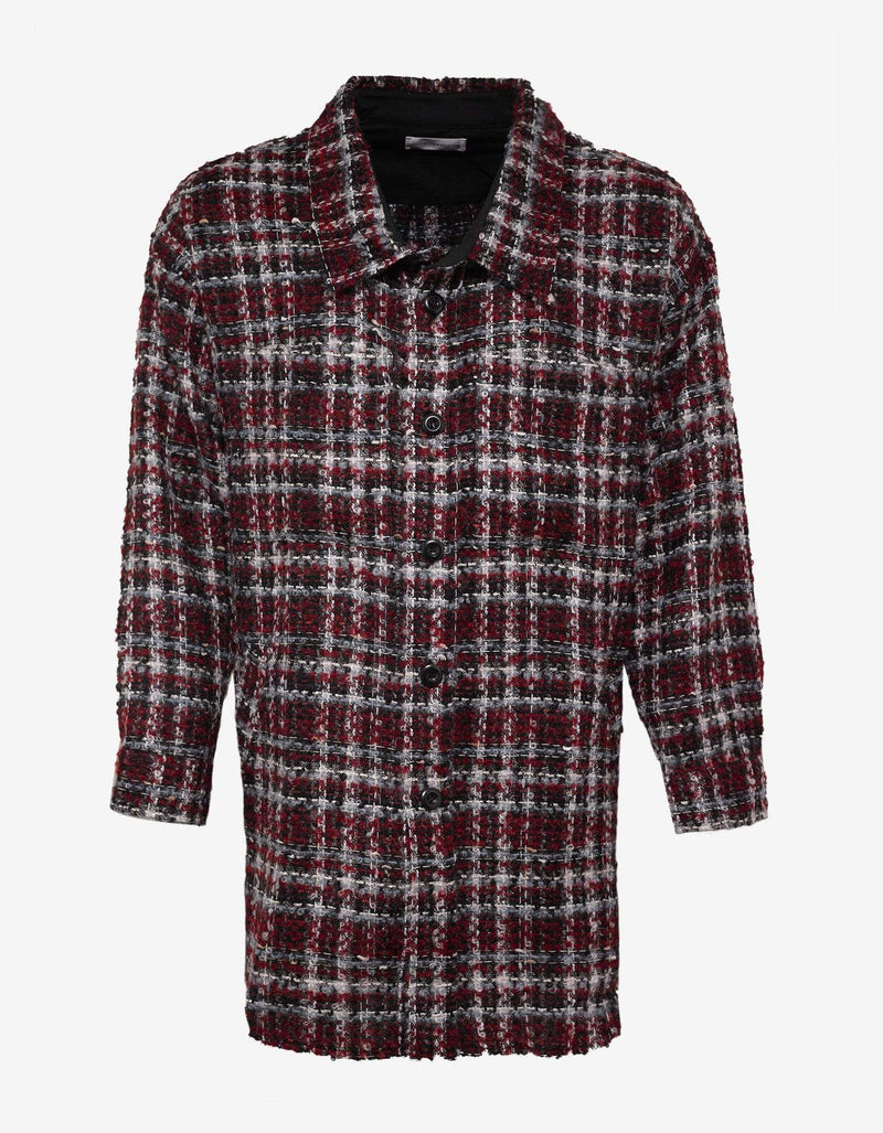 Faith Connexion Red Tweed Overshirt