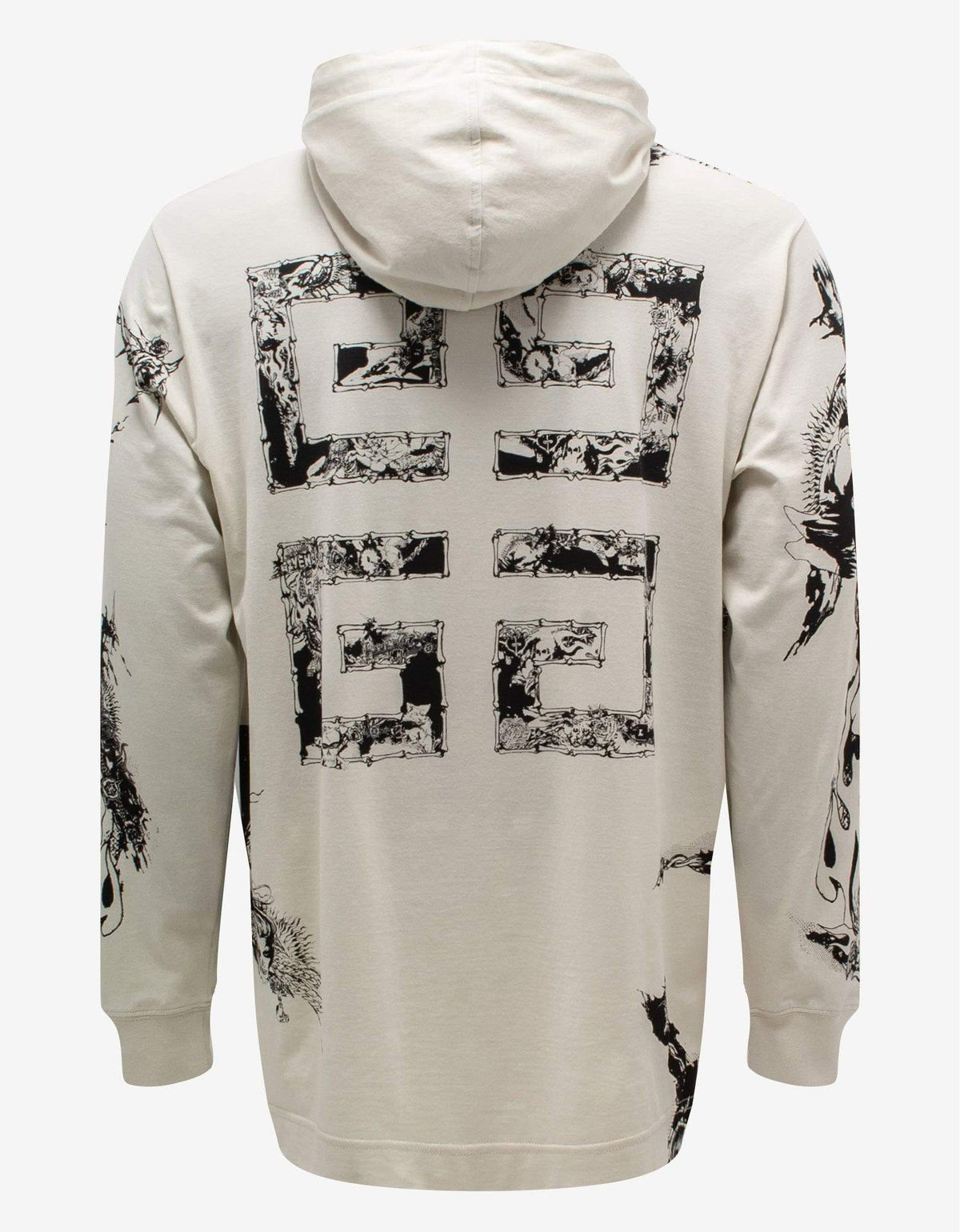 Givenchy Beige Gothic Print Oversized Hoodie
