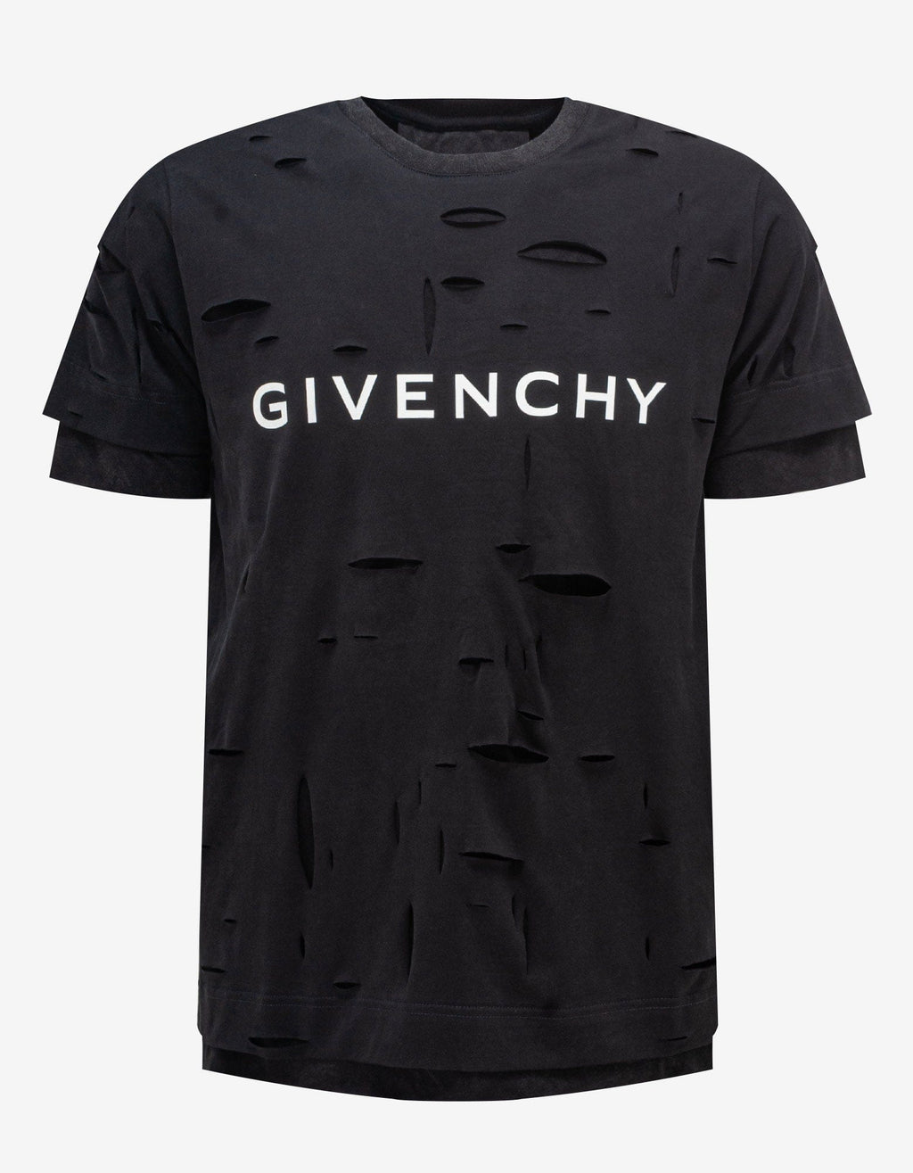 Givenchy Givenchy Black Archetype Logo Destroyed T-Shirt