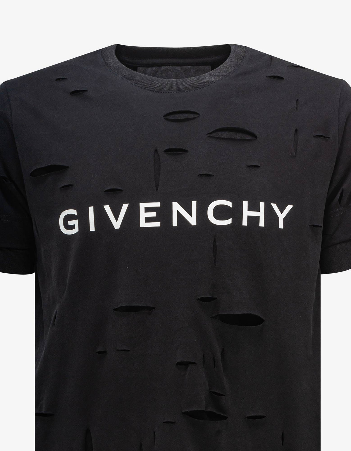 Givenchy Black Archetype Logo Destroyed T-Shirt