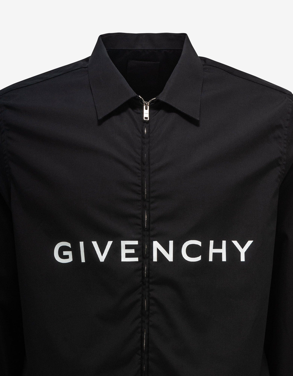 Givenchy Black Archetype Logo Zip Shirt