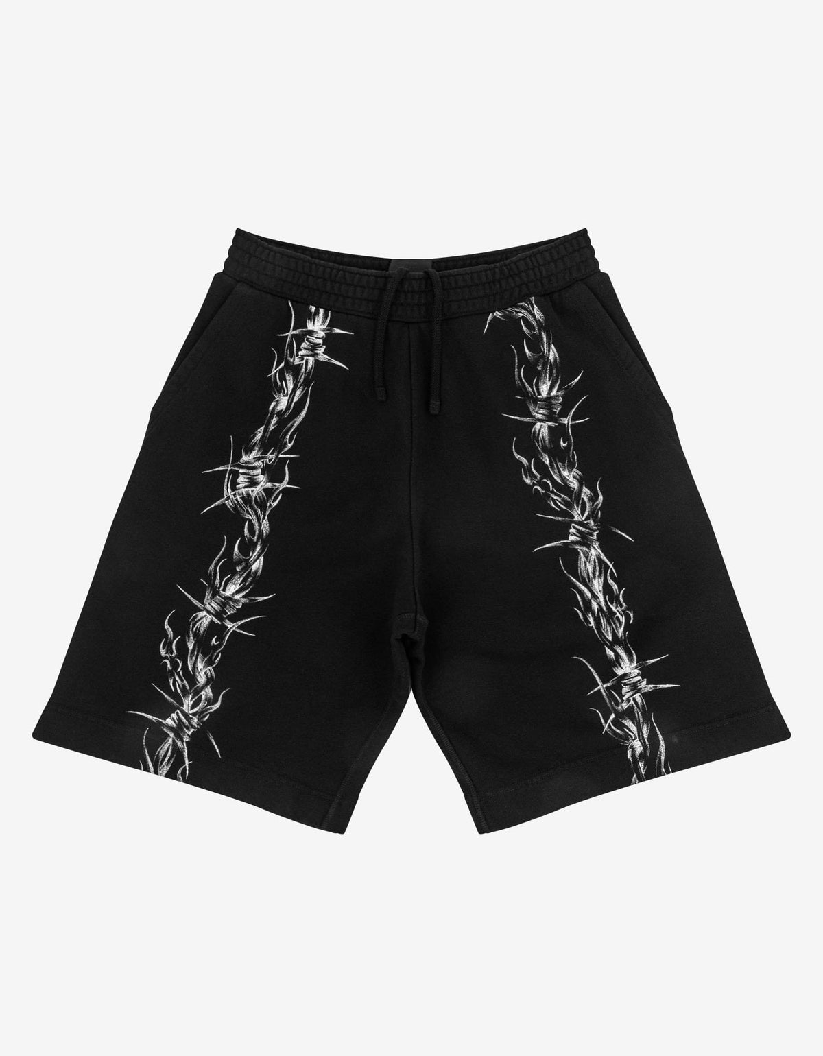 Givenchy Black Barbed Wire Print Sweat Shorts
