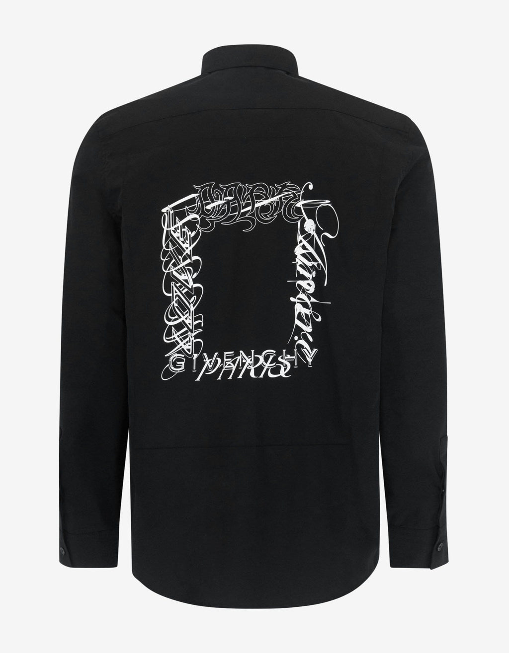 Givenchy Black Calligraphic Logo Print Shirt