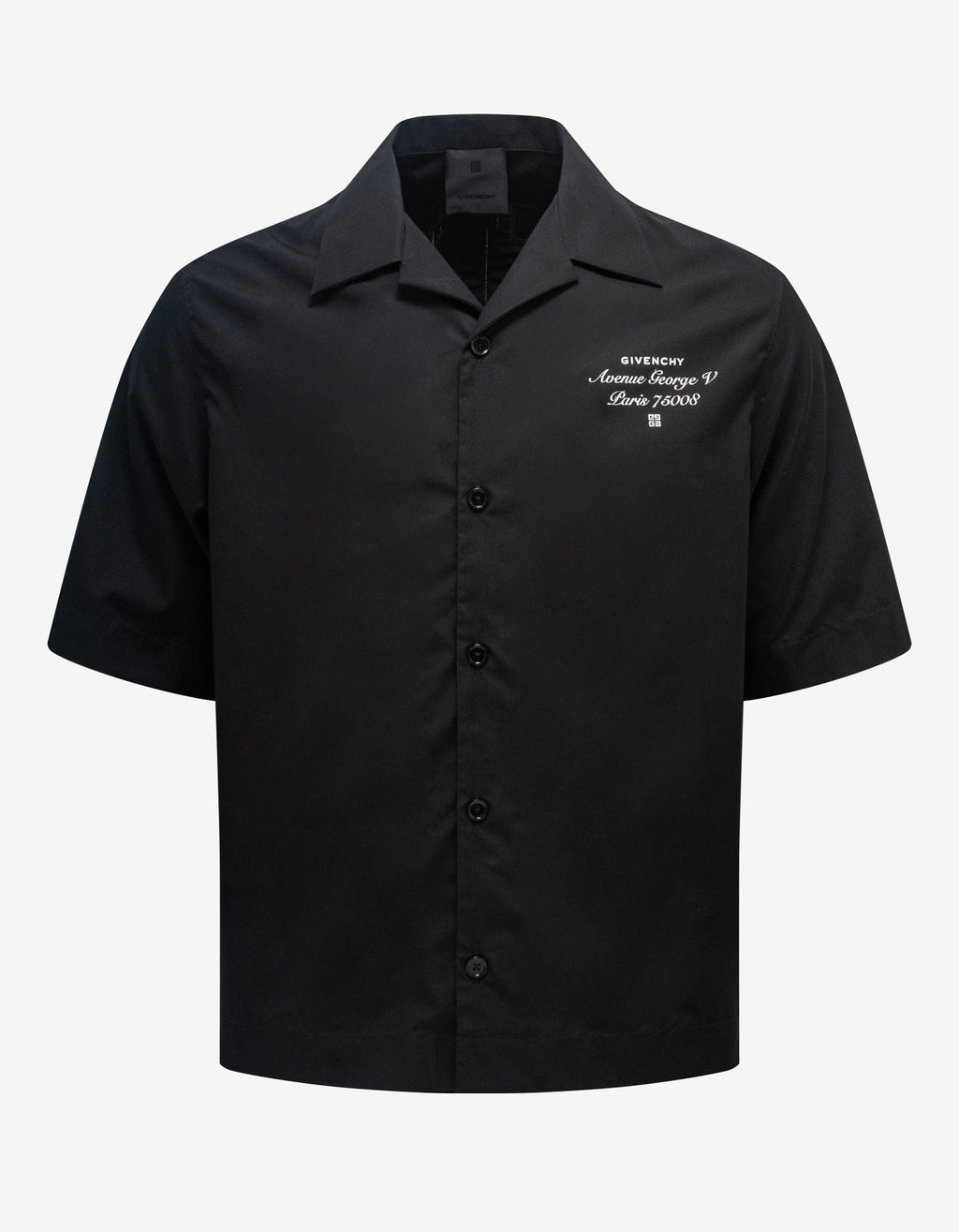 Givenchy Givenchy Black College Logo Hawaiian Shirt