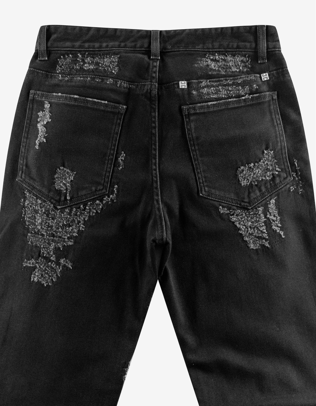 Givenchy Black Destroyed Denim Slim Jeans