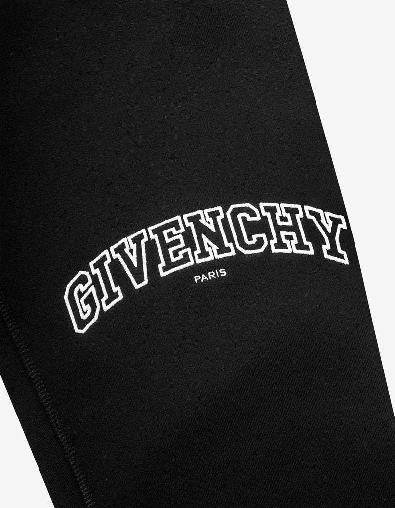 Givenchy Black Embroidered College Logo Sweat Pants